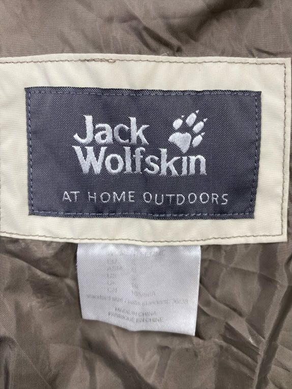 JACK WOLFSKIN Μπουφάν Puffer Vintage Λογότυπο Μπεζ Γυναικείο M