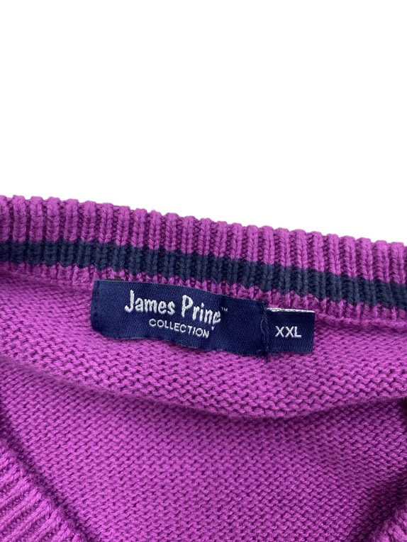 James Pringle Collection Knit Sweater Classic Logo Purple Men’s XXL