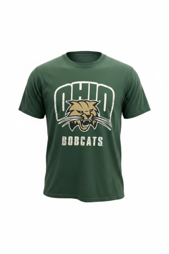 JANSPORT T-Shirt OHIO BOBCATS VINTAGE Λογότυπο Πράσινο UNISEX Medium pre-owned
