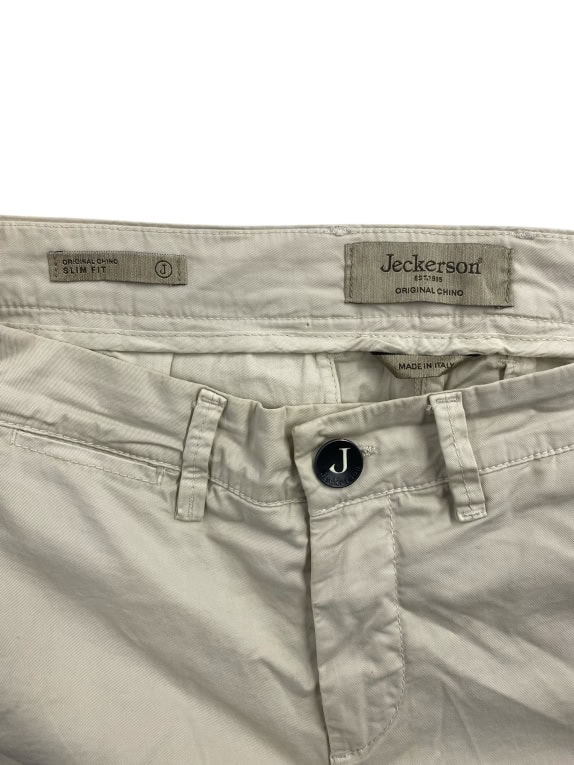Jeckerson Pantaloni Chino Slim Fit Casual con Logo Beige da Uomo 30