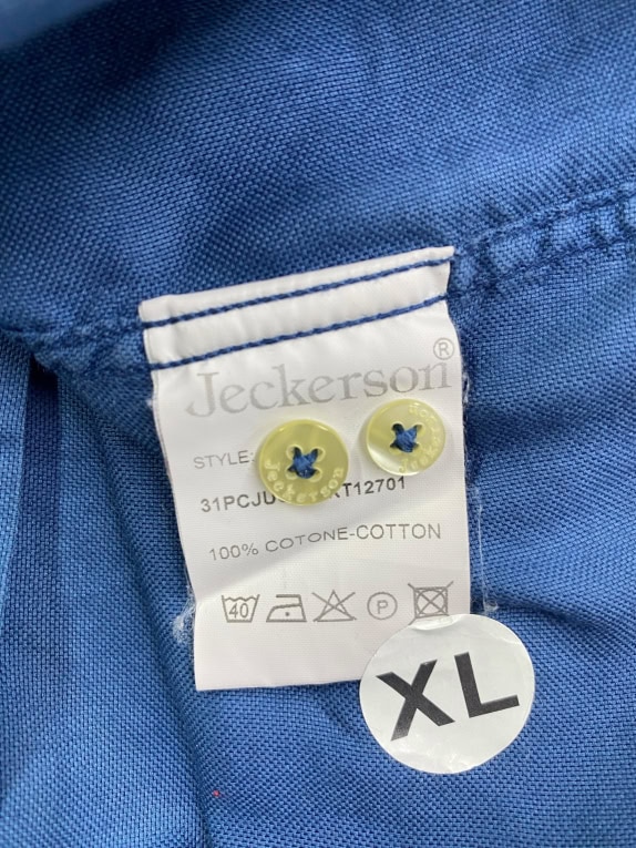 JECKERSON ΠΟΥΚΑΜΙΣΟ OXFORD BUTTON-DOWN ΜΠΛΕ ΑΝΔΡΙΚΟ XL