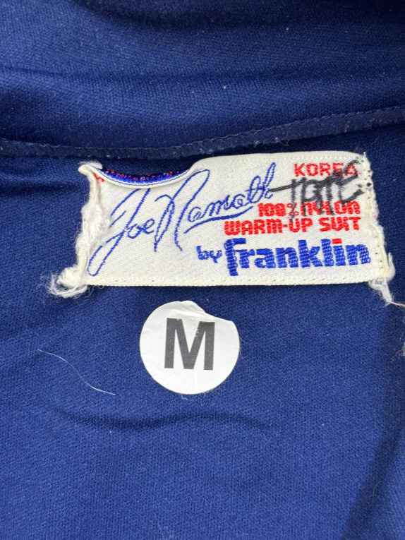 JOE NAMATH BY FRANKLIN TRACK JACKET VINTAGE SPORTSWEAR NAVY ΑΝΤΡΙΚΟ PRE OWNED M