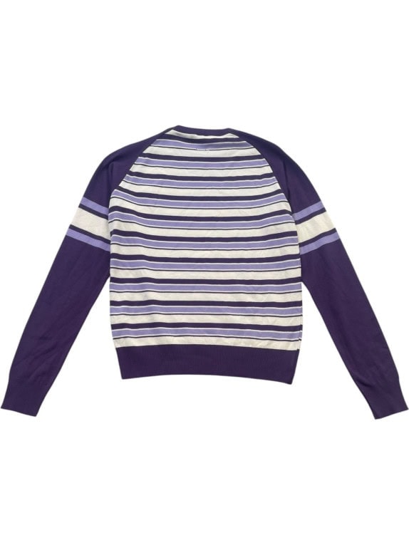 JONK SWEATER RETRO STRIPED PURPLE WOMENS PRE OWNED S