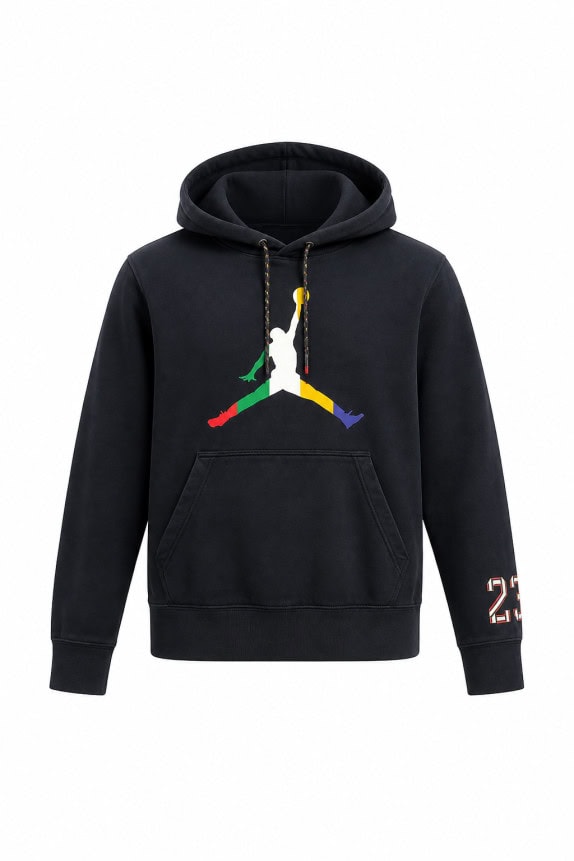 JORDAN HOODIE GRAPHIC BLACK MEN PRE OWNED S