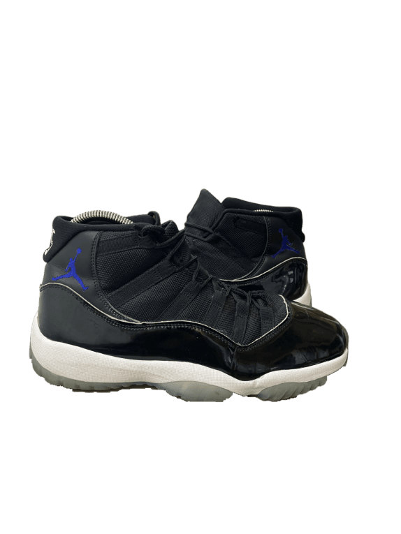 NIKE AIR JORDAN 11 RETRO SPACE JAM SNEAKERS BLACK BLUE MENS PRE OWNED EU 44