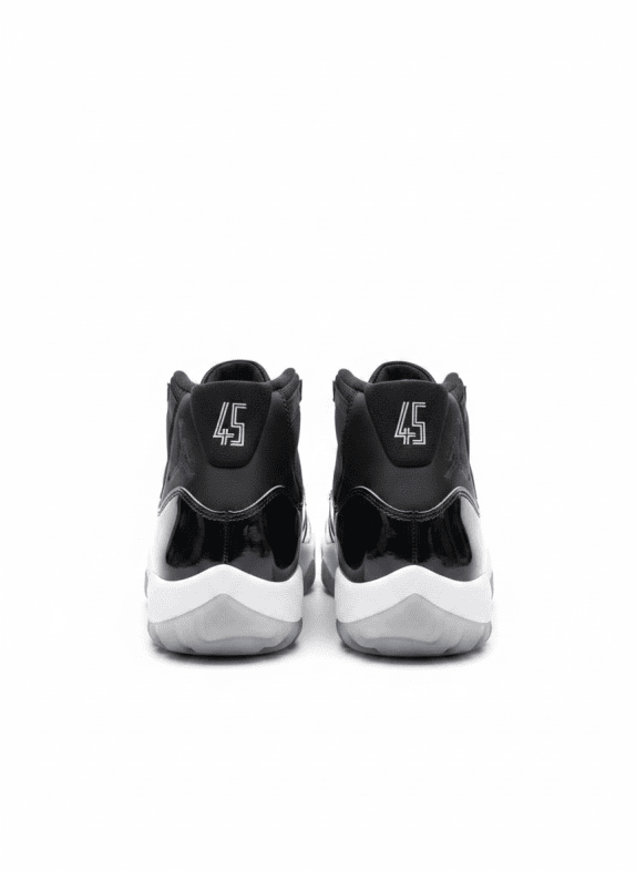 NIKE AIR JORDAN 11 RETRO SPACE JAM SNEAKERS BLACK BLUE MENS PRE OWNED EU 44