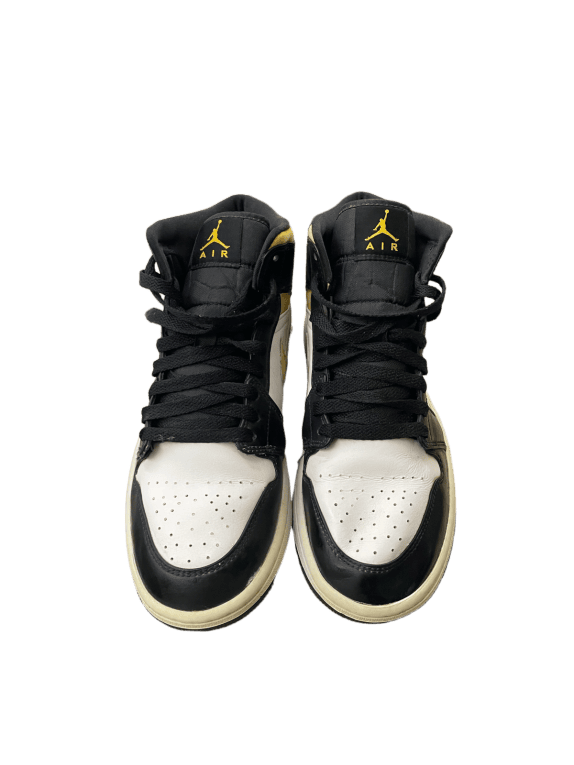 JORDAN SNEAKERS RETRO ΜΑΥΡΟ ΛΕΥΚΟ ΧΡΥΣΟ ΑΝΤΡΙΚΟ PRE OWNED EU 42