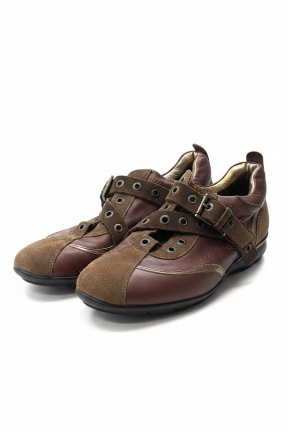 JUST CAVALLI SNEAKERS RETRO BROWN UNISEX PRE OWNED EU40