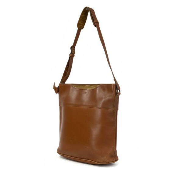 Brown Leather Shoulder / Crossbody Bag with Long Strap