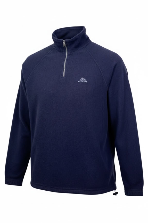 KAPPA FLEECE SWEATSHIRT 1/4 ZIP LOGO BLUE UNISEX XL