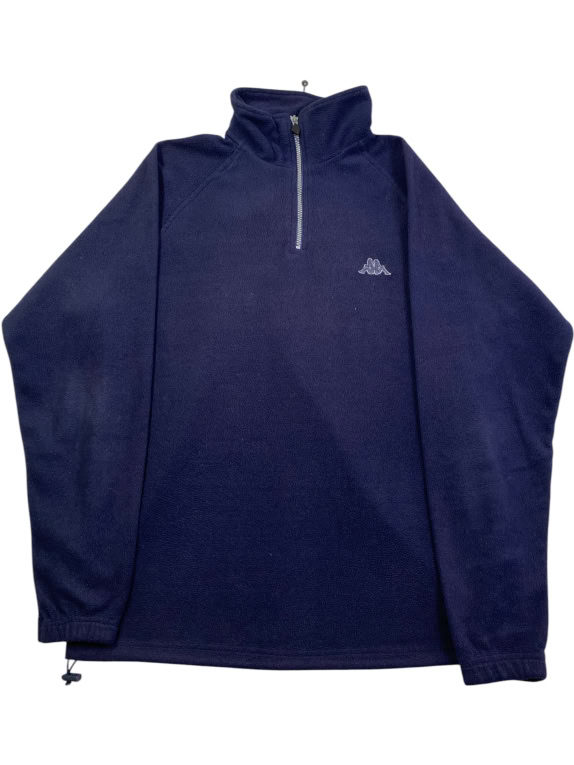KAPPA FLEECE ΖΑΚΕΤΑ 1/4 ZIP LOGO ΜΠΛΕ UNISEX XL