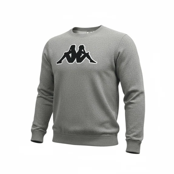 KAPPA ΦΟΥΤΕΡ SWEATSHIRT CASUAL LOGO ΓΚΡΙ ΑΝΔΡΙΚΟ XXL
