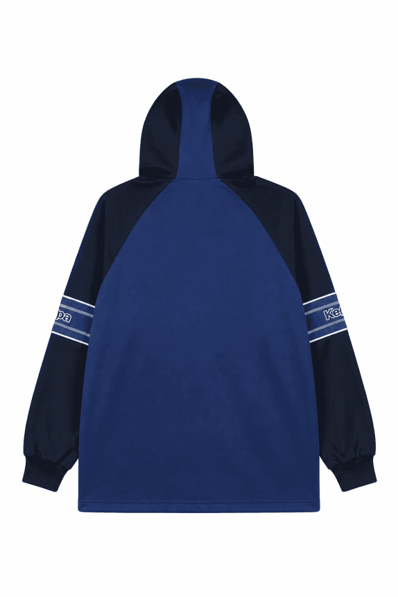 90s KAPPA HOODIE STREETWEAR ΜΠΛΕ ΜΑΥΡΟ ΑΝΤΡΙΚΟ PRE OWNED XL