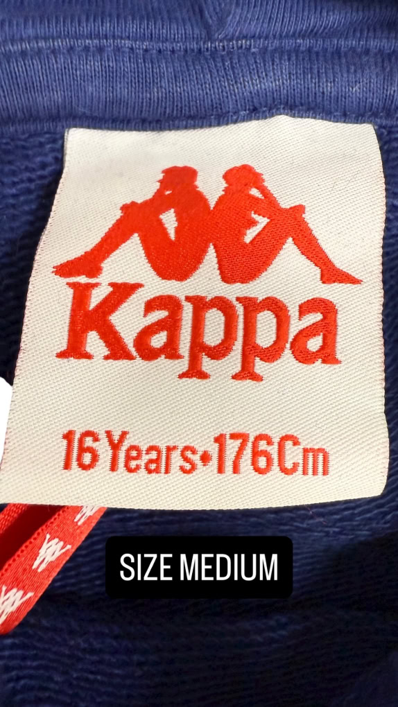Kappa Μπλε Φούτερ με Λογότυπα στα Μανίκια VINTAGE – M