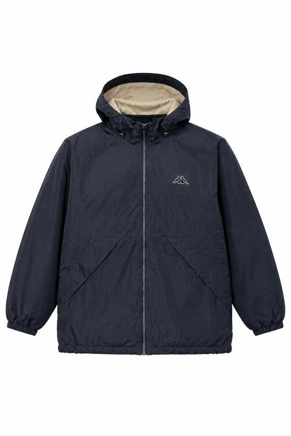 1990S KAPPA ΜΠΟΥΦΑΝ HOODED ΑΝΑΓΟΦΟ LOGO ΜΑΥΡΟ ΑΝΤΡΙΚΟ PRE OWNED XL