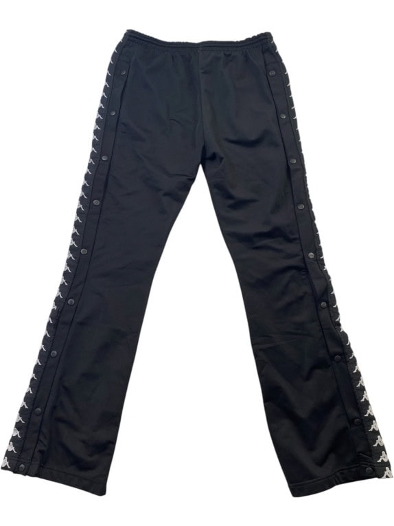KAPPA TRACK PANTS SPORTSWEAR BLACK UNISEX PRE OWNED M