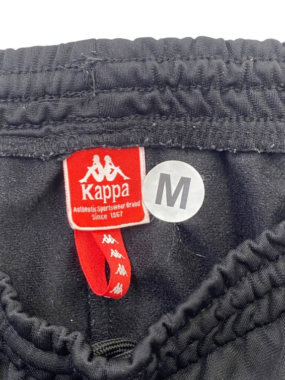 KAPPA TRACK PANTS SPORTSWEAR BLACK UNISEX PRE OWNED M