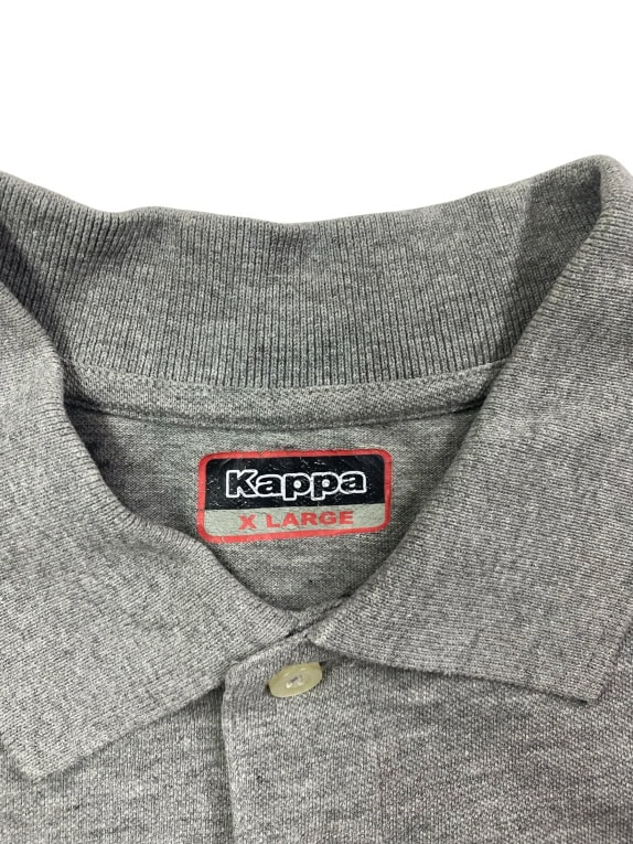 Kappa Polo Shirt Casual Retro Logo Grey Men’s XL