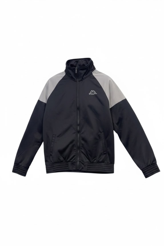 Kappa Track Jacket Logo Μαύρο Γκρι Unisex L