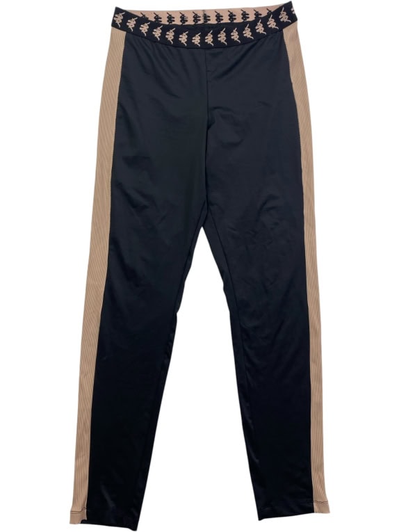Kappa x Tezenis Μαύρο Κολάν με Μπεζ Ρίγες Γυναικείο L