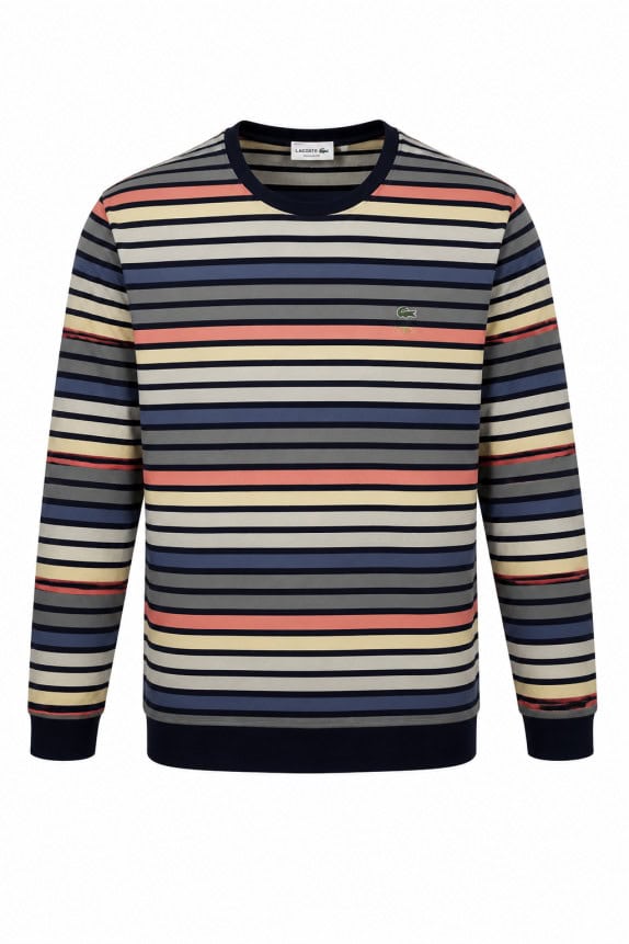 LACOSTE CREWNECK ΡΙΓΕ ΠΟΛΥΧΡΩΜΟ ΑΝΤΡΙΚΟ PRE OWNED L