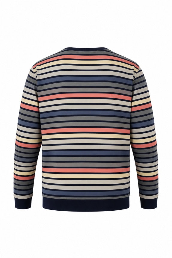 LACOSTE CREWNECK ΡΙΓΕ ΠΟΛΥΧΡΩΜΟ ΑΝΤΡΙΚΟ PRE OWNED L
