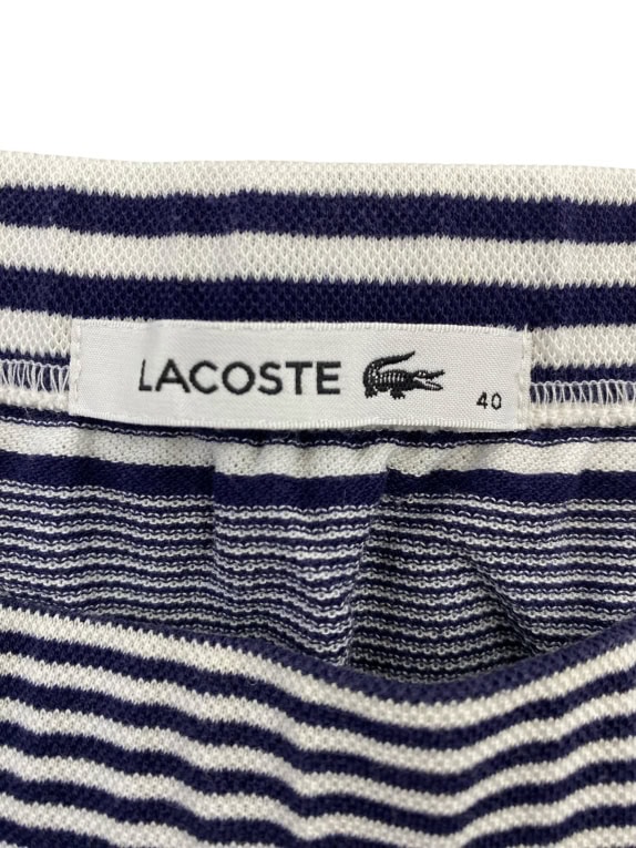 LACOSTE Φόρεμα Strapless Ριγέ Μπλε-Λευκό Γυναικείο L