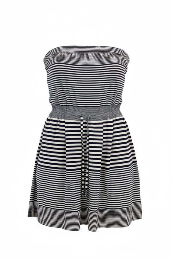 LACOSTE Φόρεμα Strapless Ριγέ Μπλε-Λευκό Γυναικείο L