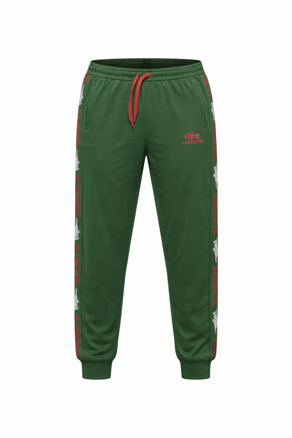 LACOSTE PANTALONI TUTA GRAPHIC OLIVA მამაკינו PRE OWNED L