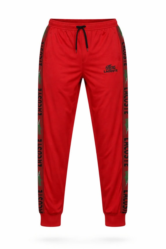 LACOSTE TRACK PANTS GRAPHIC RED MEN PRE OWNED XL