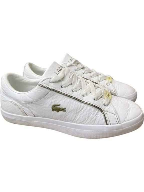 LACOSTE LEROND 0721 SNEAKERS LEATHER ΜΕ ΧΡΥΣΟ LOGO ΛΕΥΚΟ ΓΥΝΑΙΚΕΙΟ 37