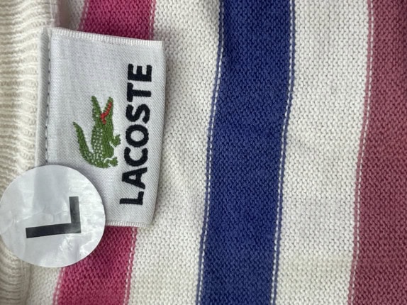 LACOSTE ΜΑΚΡΥΜΑΝΙΚΗ ΜΠΛΟΥΖΑ ΡΙΓΕ ΠΟΛΥΧΡΩΜΗ ΓΥΝΑΙΚΕΙΟ PRE OWNED L