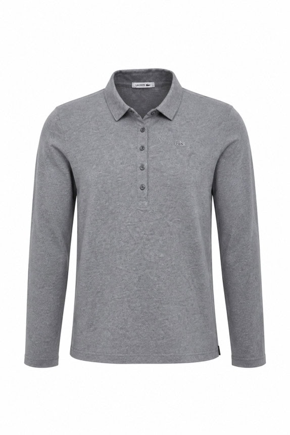LACOSTE ΜΑΚΡΥΜΑΝΙΚΟ POLO MINIMAL ΓΚΡΙ ΑΝΤΡΙΚΟ  PRE OWNED