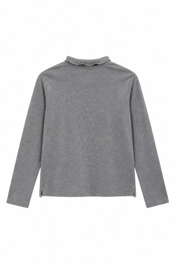 LACOSTE LONG SLEEVE POLO MINIMAL GREY MEN PRE OWNED
