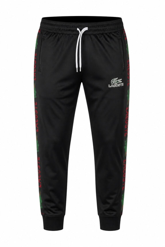 LACOSTE TRACK PANTS STREETWEAR BLACK MEN PRE OWNED L