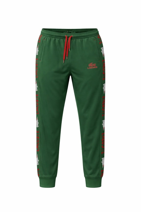 LACOSTE TRACK PANTS STREETWEAR GREEN MEN PRE OWNED L