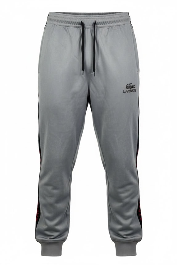 LACOSTE PANTALONI DA TUTA ATHLEISURE CON STRISCIA LOGO LATERALE GRIGIO DA UOMO S