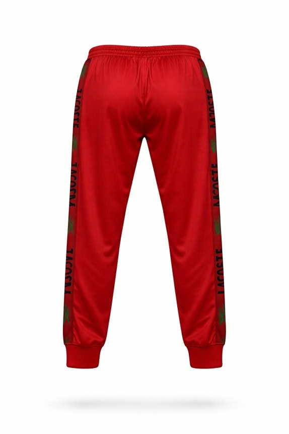LACOSTE TRACK PANTS ATHLETIC RED MEN PRE OWNED M