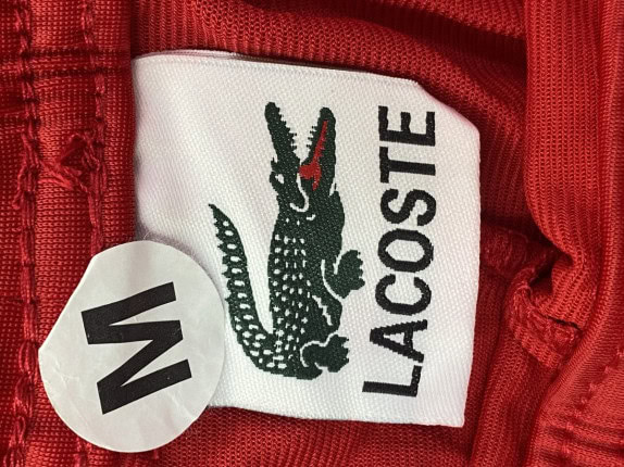 LACOSTE TRACK PANTS ATHLETIC RED MEN PRE OWNED M