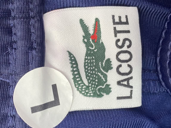 LACOSTE TRACK PANTS LOGO BLUE MEN PRE OWNED L