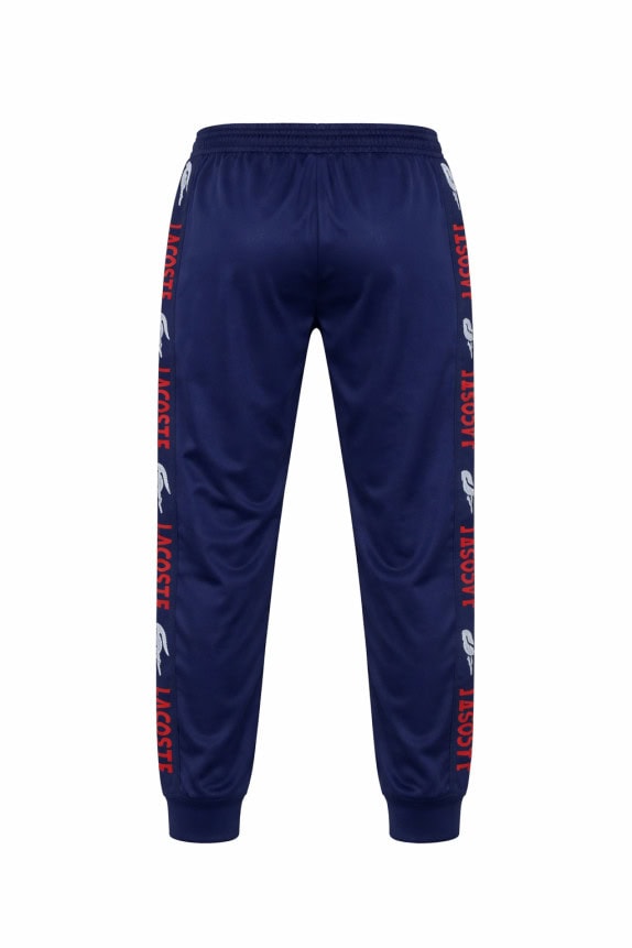 LACOSTE TRACK PANTS LOGO BLUE MEN PRE OWNED L