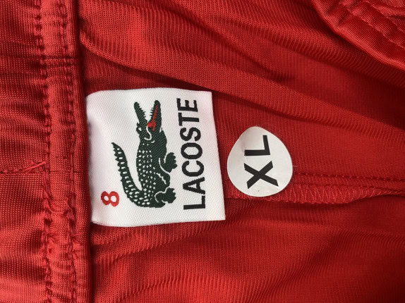 LACOSTE TRACK PANTS STREETWEAR RED MEN PRE OWNED XL