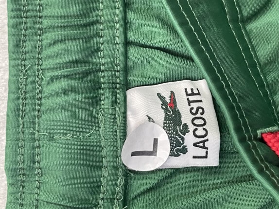 LACOSTE TRACK PANTS STREETWEAR GREEN MEN PRE OWNED L