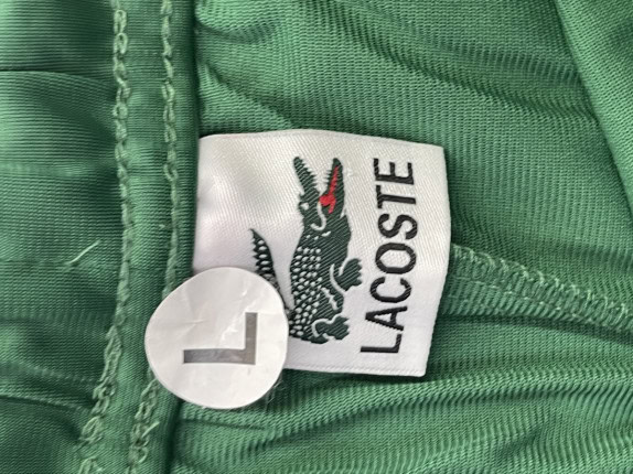 LACOSTE PANTALONI TUTA STREETWEAR VERDE UOMO PRE OWNED L