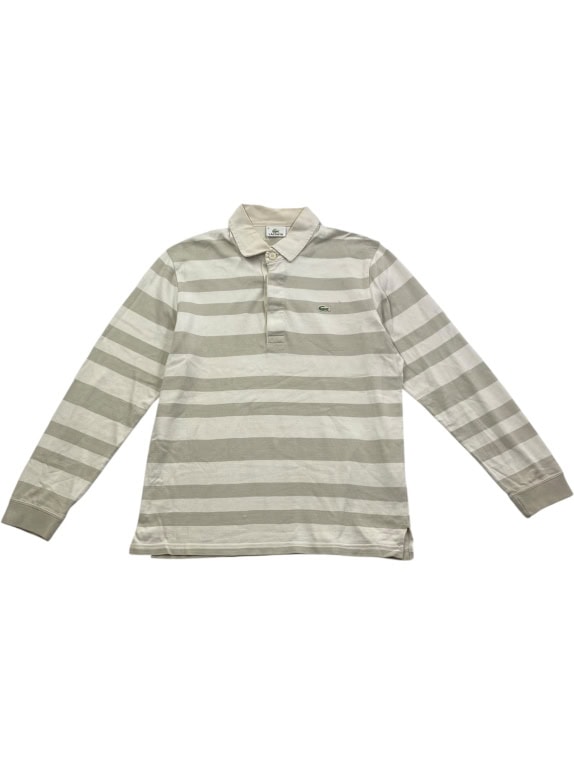 Lacoste Polo Μακρυμάνικο Ριγέ Beige Ανδρικό M
