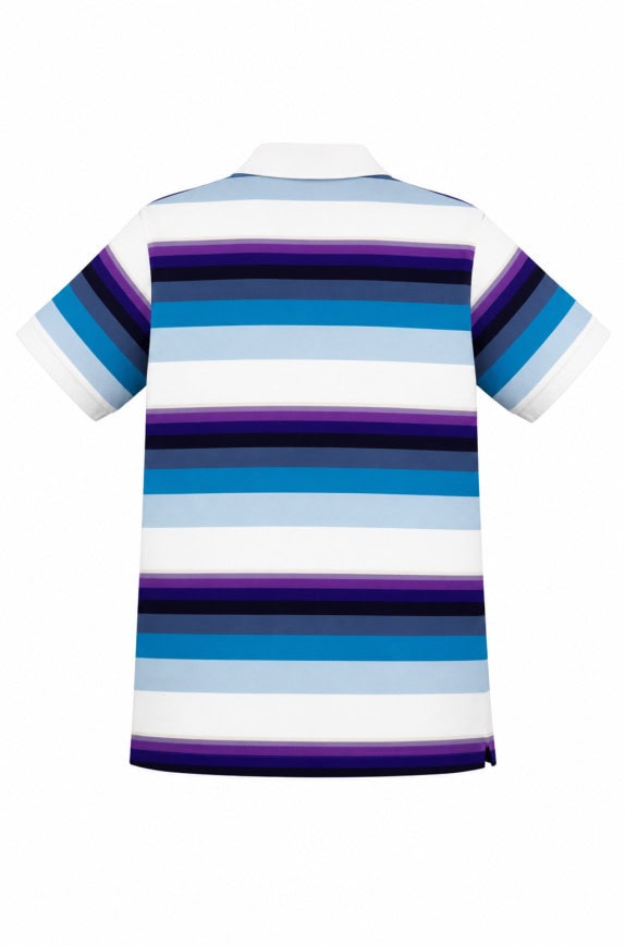 LACOSTE POLO SHIRT RETRO WHITE BLUE MEN PRE OWNED S