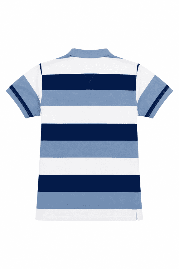 90s LACOSTE POLO SHIRT STRIPED BLUE WHITE ΑΝΤΡΙΚΟ PRE OWNED M