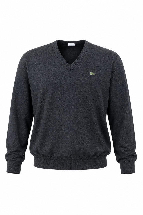 LACOSTE ΠΟΥΛΟΒΕΡ V NECK MINIMAL ΑΝΘΡΑΚΙ ΑΝΤΡΙΚΟ PRE OWNED L