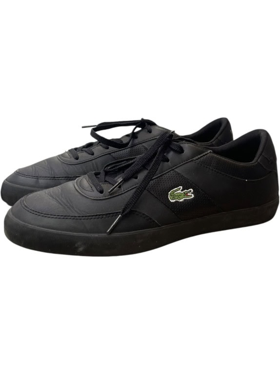 LACOSTE SNEAKERS MINIMAL BLACK UNISEX PRE OWNED EU44.5