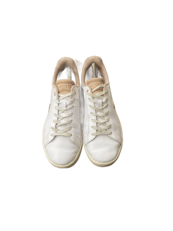 LACOSTE SNEAKERS MINIMAL OFF WHITE UNISEX PRE OWNED EU 39